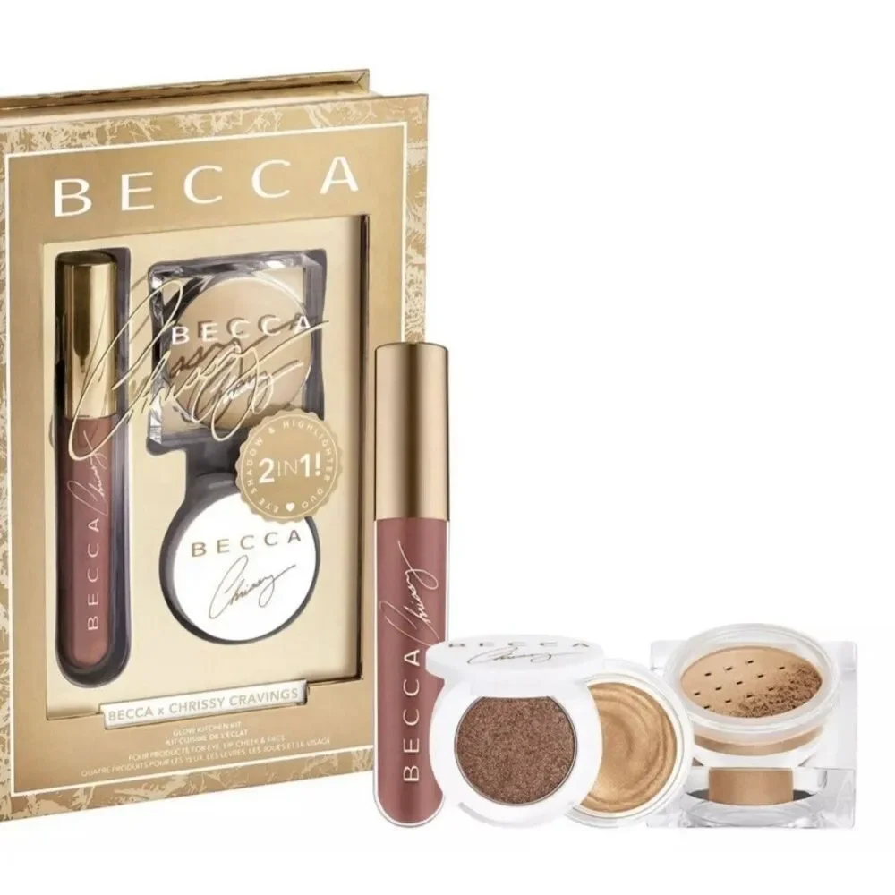 BECCA X Chrissy Cravings Glow Kitchen Kit NIB Glow Soufflé Eyeshadow Highlighter